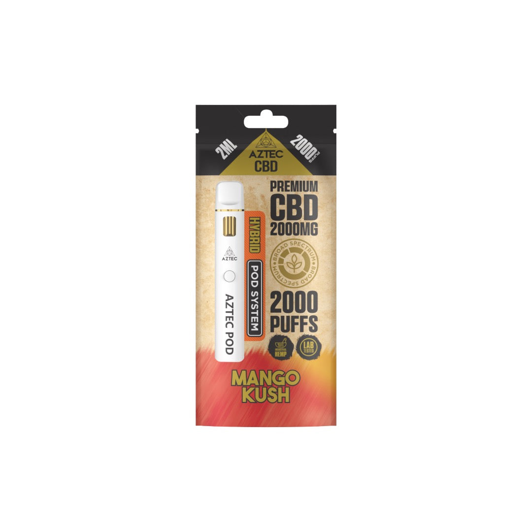 Aztec CBD 2000mg Broad Spectrum Starter Pro Pod Vape Kit 2000 Puffs
