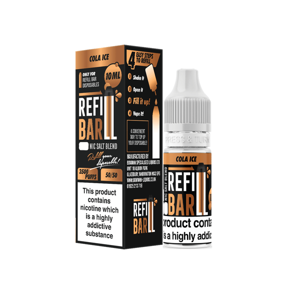 10mg Refill Bar Salts 10ml Nic Salts (50VG/50PG)Vaping ProductsRefill BarVaperr Shop