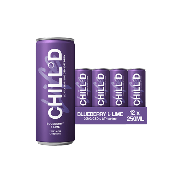 12 x CHILL°D 20mg CBD Sparkling 250ml Blueberry & LimeCBD ProductsCHILL°DVaperr Shop