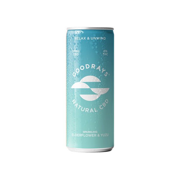 12 x Goodrays 30mg CBD Elderflower and Yuzu Seltzer 250mlCBD ProductsGoodraysVaperr Shop