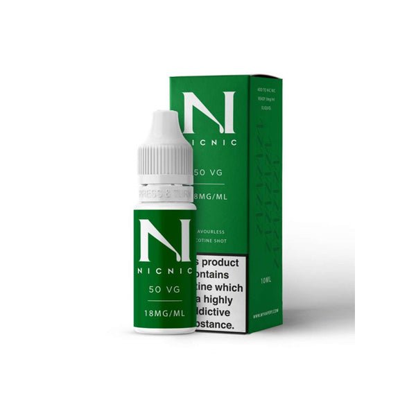18mg Nic Nic Flavourless Nicotine Shot 10ml 50VGVaping ProductsNic NicVaperr Shop