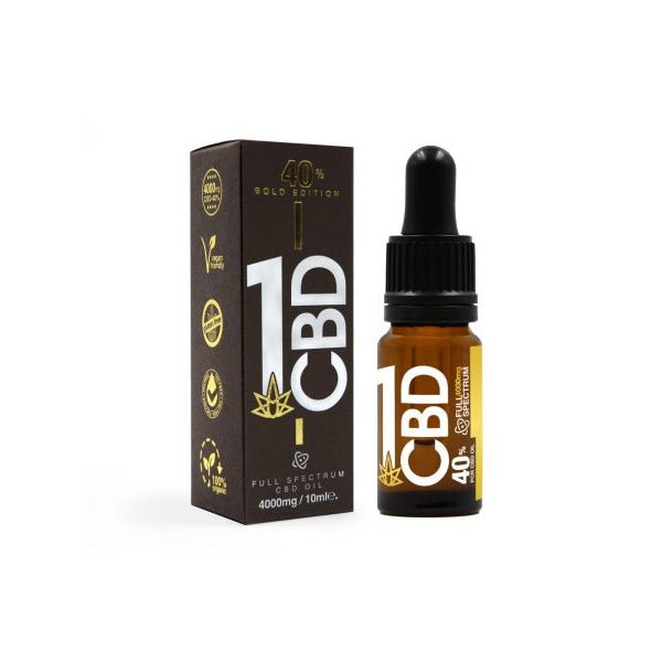 1CBD 40% Pure Hemp 4000mg CBD Oil Gold Edition 10mlCBD Products1CBDVaperr Shop