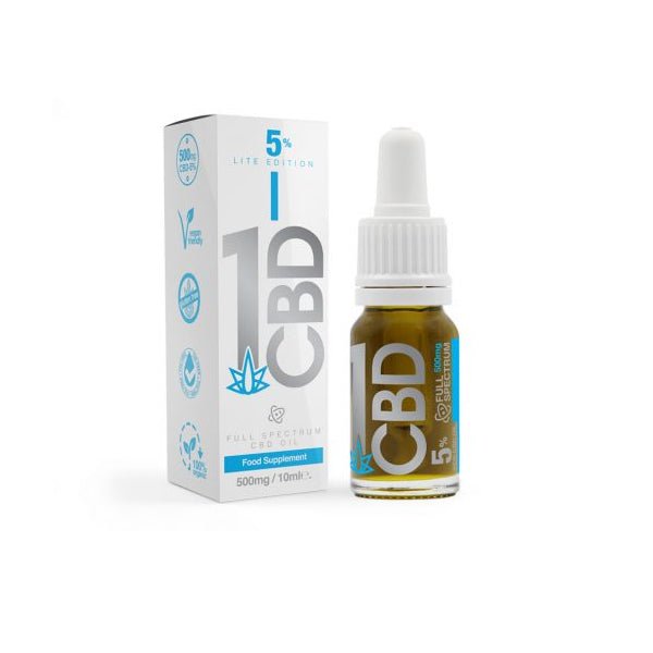 1CBD 5% Pure Hemp 500mg CBD Oil Lite Edition 10mlCBD Products1CBDVaperr Shop