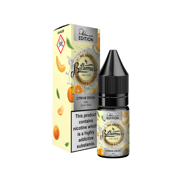 20mg Billionaire Juice Platinum Edition 10ml Nic Salts (50VG/50PG)Vaping ProductsBillionaire JuiceVaperr Shop