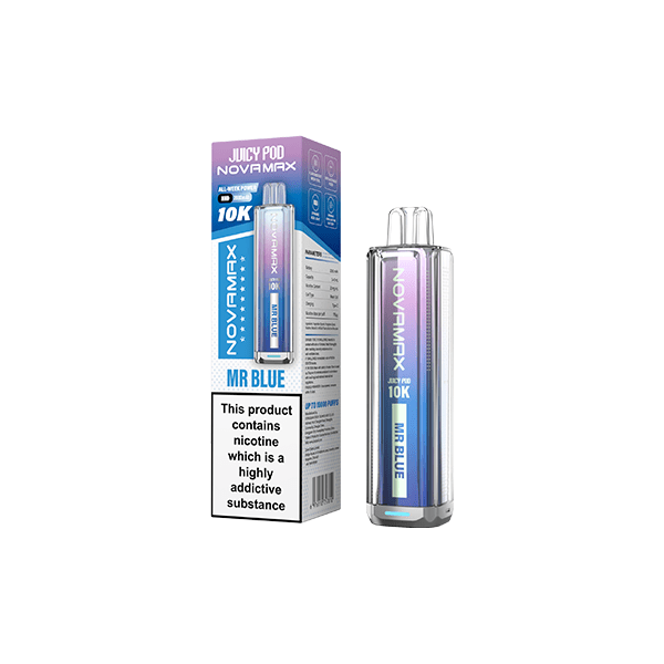 20mg Juicy Pod Novamax Disposable Pod Vape Kit 10000 PuffsVaping ProductsJuicy PodVaperrShop