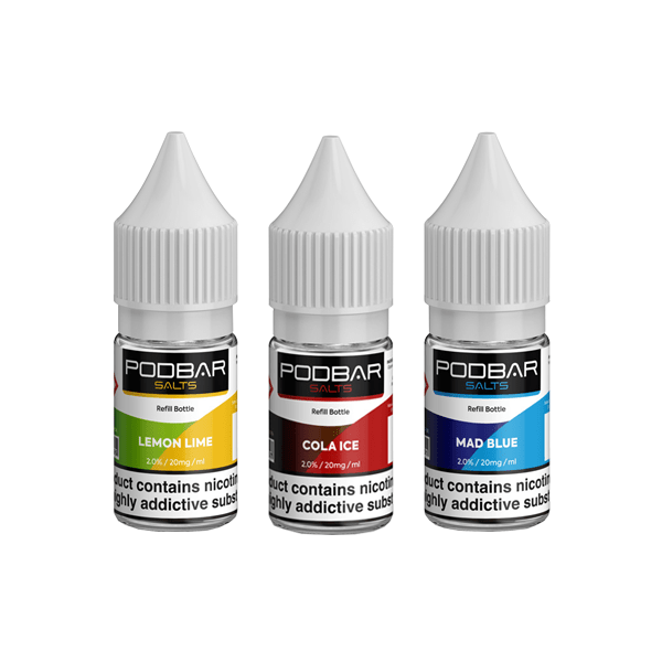 20mg Podbar Salts by Kingston 10ml Refill Nic Salts (60VG/40PG)Vaping ProductsPodbarVaperr Shop