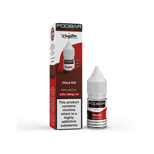 20mg Podbar Salts by Kingston 10ml Refill Nic Salts (60VG/40PG)Vaping ProductsPodbarVaperr Shop
