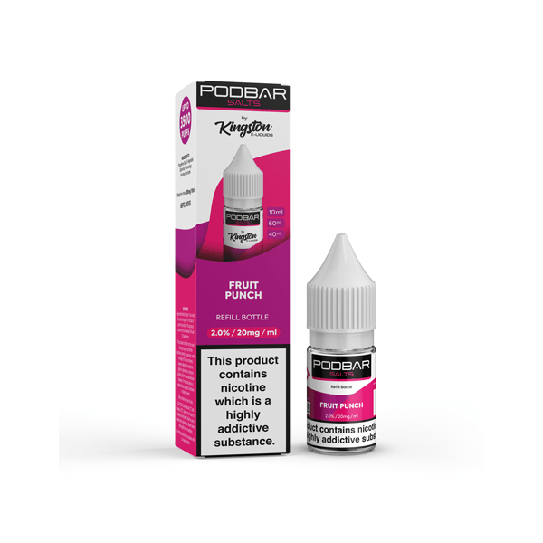 20mg Podbar Salts by Kingston 10ml Refill Nic Salts (60VG/40PG)Vaping ProductsPodbarVaperr Shop