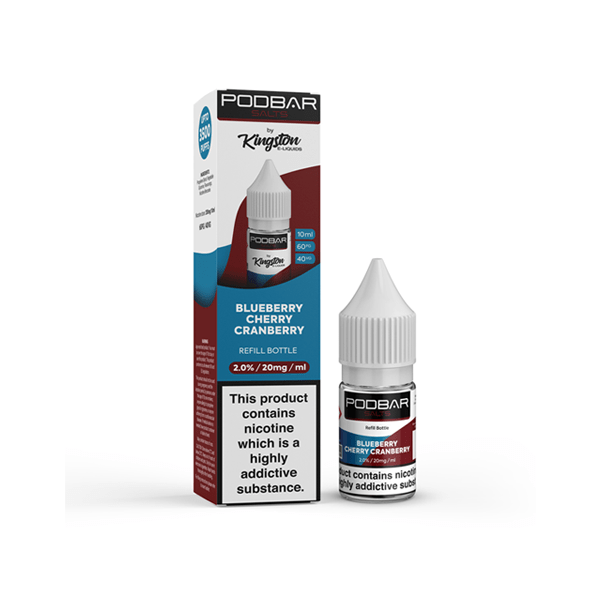 20mg Podbar Salts by Kingston 10ml Refill Nic Salts (60VG/40PG)Vaping ProductsPodbarVaperr Shop