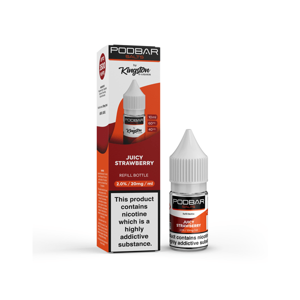 20mg Podbar Salts by Kingston 10ml Refill Nic Salts (60VG/40PG)Vaping ProductsPodbarVaperr Shop