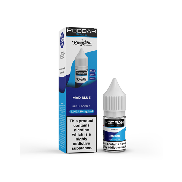 20mg Podbar Salts by Kingston 10ml Refill Nic Salts (60VG/40PG)Vaping ProductsPodbarVaperr Shop