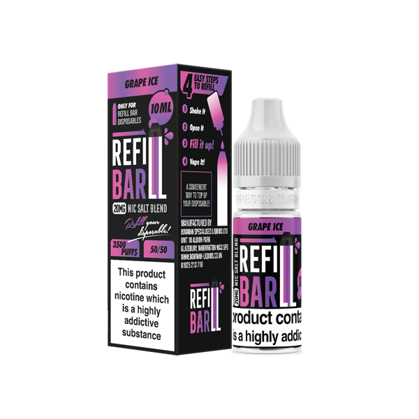 20mg Refill Bar Salts 10ml Nic Salts (50VG/50PG)Vaping ProductsRefill BarVaperr Shop