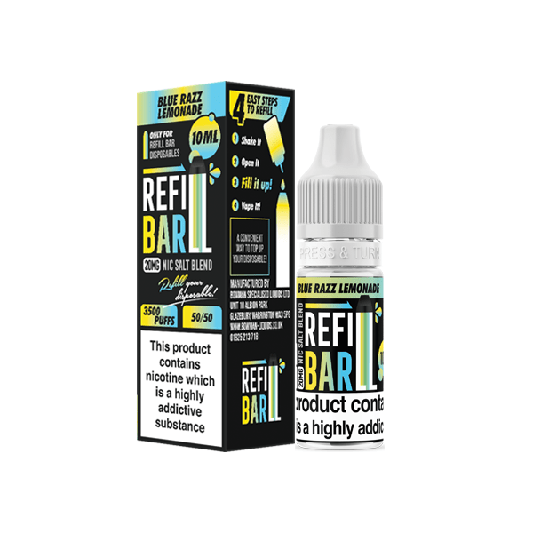 20mg Refill Bar Salts 10ml Nic Salts (50VG/50PG)Vaping ProductsRefill BarVaperr Shop