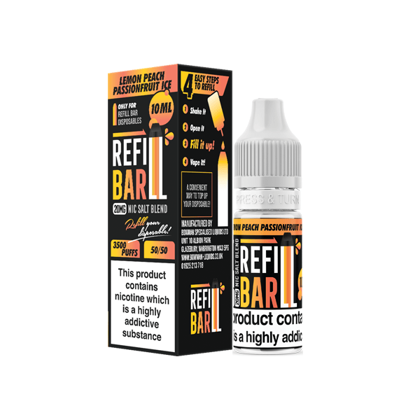 20mg Refill Bar Salts 10ml Nic Salts (50VG/50PG)Vaping ProductsRefill BarVaperr Shop