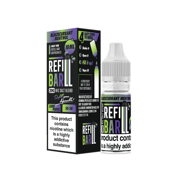 20mg Refill Bar Salts 10ml Nic Salts (50VG/50PG)Vaping ProductsRefill BarVaperr Shop