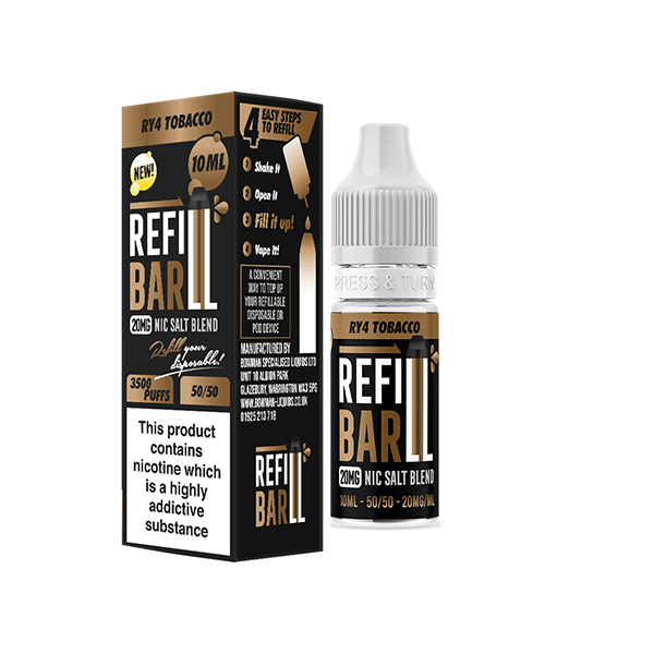 20mg Refill Bar Salts 10ml Nic Salts (50VG/50PG)Vaping ProductsRefill BarVaperr Shop