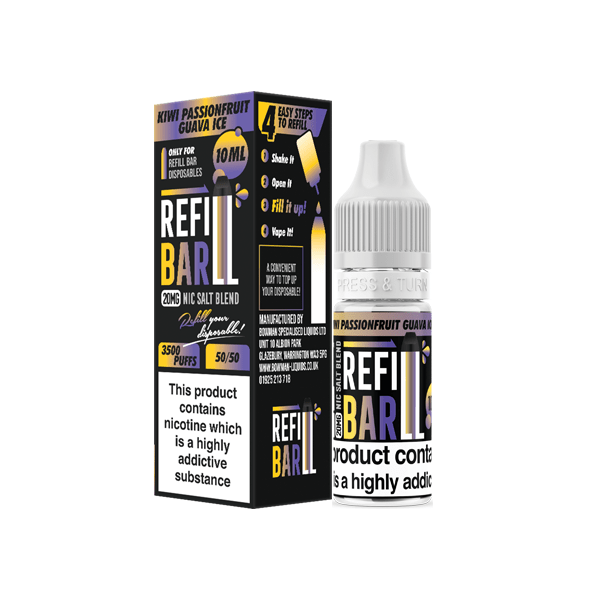 20mg Refill Bar Salts 10ml Nic Salts (50VG/50PG)Vaping ProductsRefill BarVaperr Shop