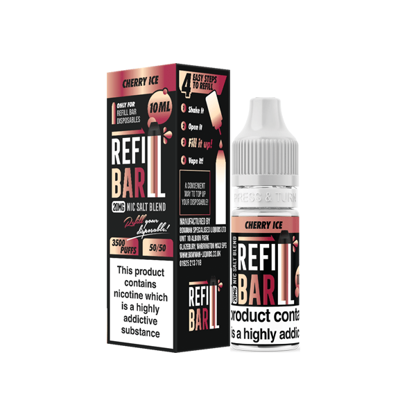 20mg Refill Bar Salts 10ml Nic Salts (50VG/50PG)Vaping ProductsRefill BarVaperr Shop