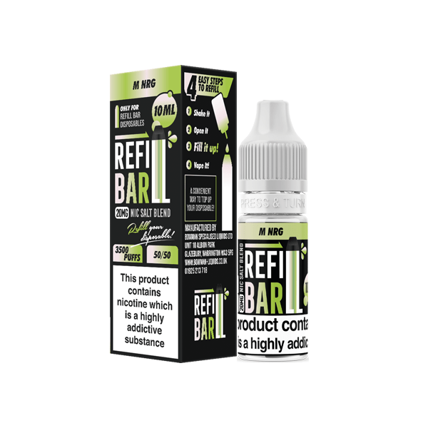 20mg Refill Bar Salts 10ml Nic Salts (50VG/50PG)Vaping ProductsRefill BarVaperr Shop