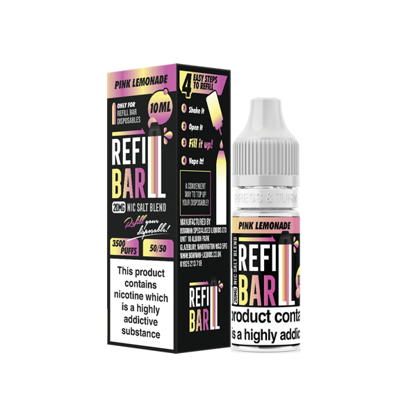 20mg Refill Bar Salts 10ml Nic Salts (50VG/50PG)Vaping ProductsRefill BarVaperr Shop