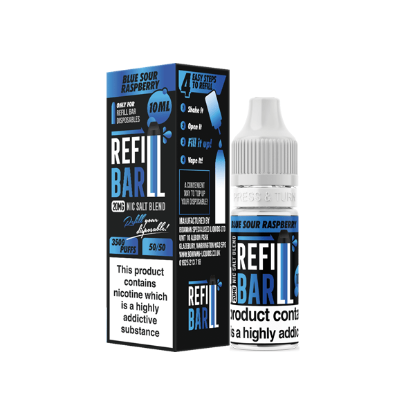 20mg Refill Bar Salts 10ml Nic Salts (50VG/50PG)Vaping ProductsRefill BarVaperr Shop