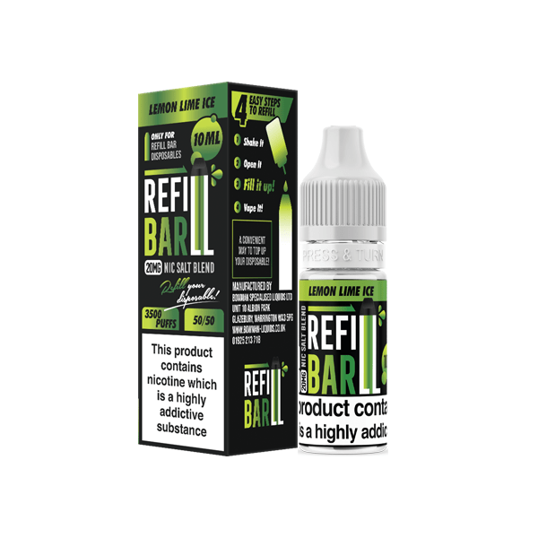 20mg Refill Bar Salts 10ml Nic Salts (50VG/50PG)Vaping ProductsRefill BarVaperr Shop