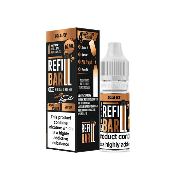 20mg Refill Bar Salts 10ml Nic Salts (50VG/50PG)Vaping ProductsRefill BarVaperr Shop