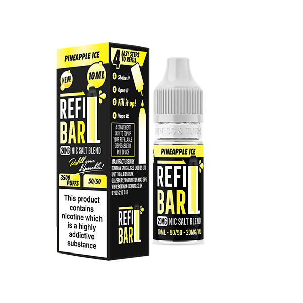 20mg Refill Bar Salts 10ml Nic Salts (50VG/50PG)Vaping ProductsRefill BarVaperr Shop