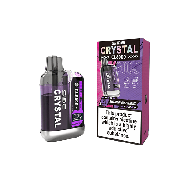 20mg SKE Crystal CL6000 Disposable Rechargeable Vape Kit 6000 PuffsVaping ProductsSKEVaperr Shop