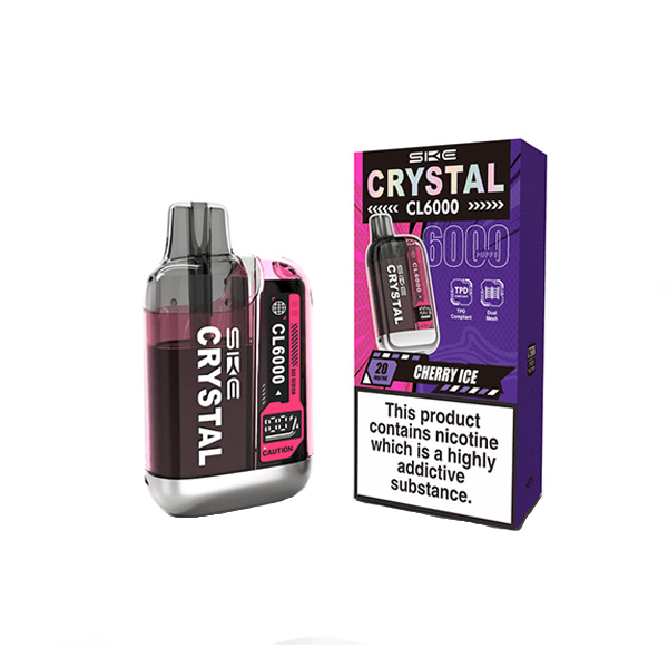 20mg SKE Crystal CL6000 Disposable Rechargeable Vape Kit 6000 PuffsVaping ProductsSKEVaperr Shop