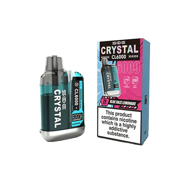 20mg SKE Crystal CL6000 Disposable Rechargeable Vape Kit 6000 PuffsVaping ProductsSKEVaperr Shop