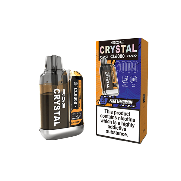 20mg SKE Crystal CL6000 Disposable Rechargeable Vape Kit 6000 PuffsVaping ProductsSKEVaperr Shop