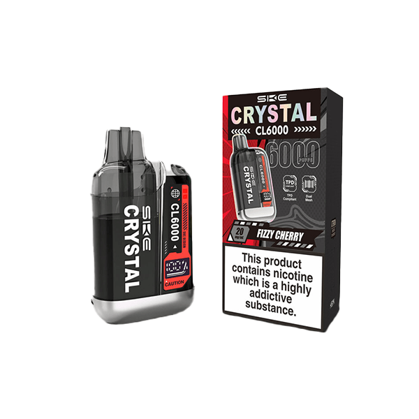 20mg SKE Crystal CL6000 Disposable Rechargeable Vape Kit 6000 PuffsVaping ProductsSKEVaperr Shop