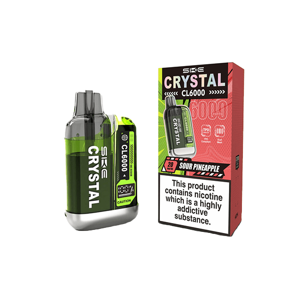 20mg SKE Crystal CL6000 Disposable Rechargeable Vape Kit 6000 PuffsVaping ProductsSKEVaperr Shop