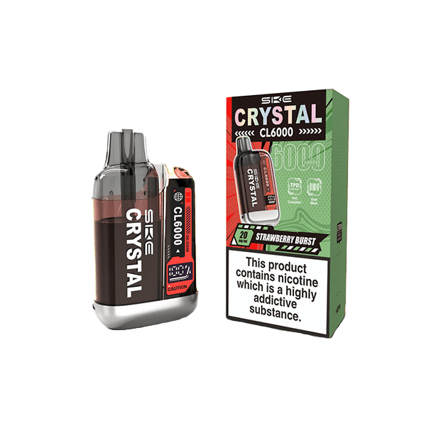 20mg SKE Crystal CL6000 Disposable Rechargeable Vape Kit 6000 PuffsVaping ProductsSKEVaperr Shop