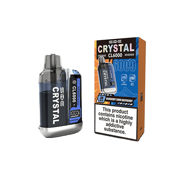20mg SKE Crystal CL6000 Disposable Rechargeable Vape Kit 6000 PuffsVaping ProductsSKEVaperr Shop