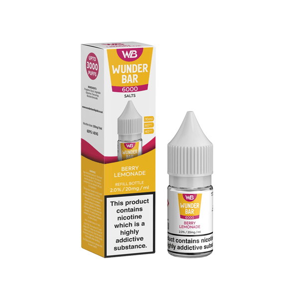 20mg Wunderbar 6000 Salts 10ml Nic Salts (60PG/40VG)Vaping ProductsWunderbarVaperr Shop