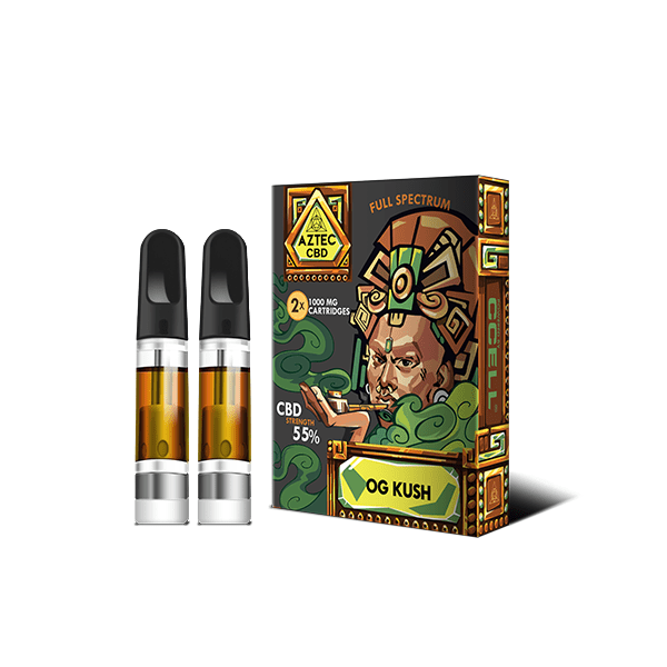 Aztec CBD 2 x 1000mg Cartridge Kit - 1mlCBD ProductsAztec CBDVaperr Shop
