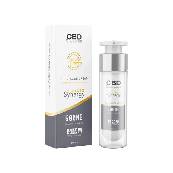 CBD By British Cannabis Synergy 500mg CBG + CBD Rescue Cream - 50mlCBD ProductsCBD By British CannabisVaperr Shop