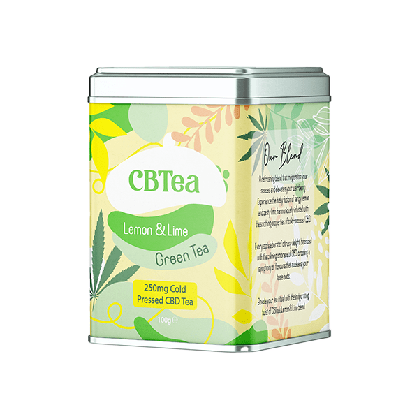 CBTea 250mg Cold Pressed Full Spectrum CBD Lemon & Lime Green Tea - 100gCBD ProductsCBTeaVaperr Shop