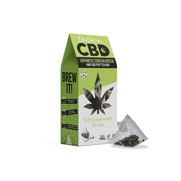 Equilibrium CBD 48mg Full Spectrum Japanese Sencha Tea Bags Box of 12CBD ProductsEquilibrium CBDVaperrShop