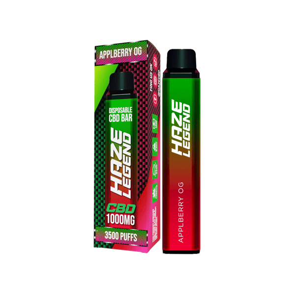 Haze Legend 1000mg CBD Disposable Vape Device 3500 PuffsCBD ProductsHazeVaperr Shop