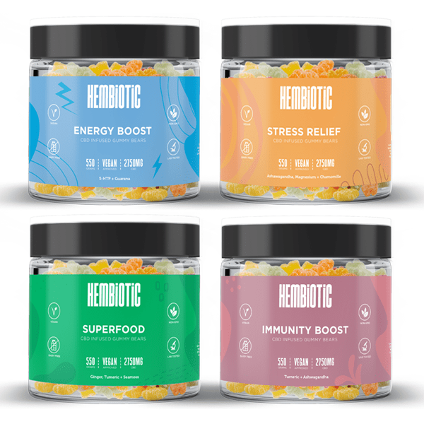 Hembiotic 2750mg Bulk Functional CBD Gummy Bears - 550gCBD ProductsHembioticVaperr Shop