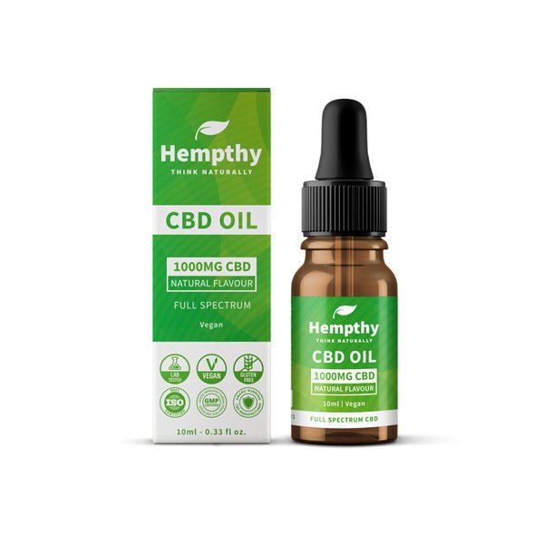 Hempthy 1000mg CBD Oil Full Spectrum Natural - 10mlCBD ProductsHempthyVaperr Shop