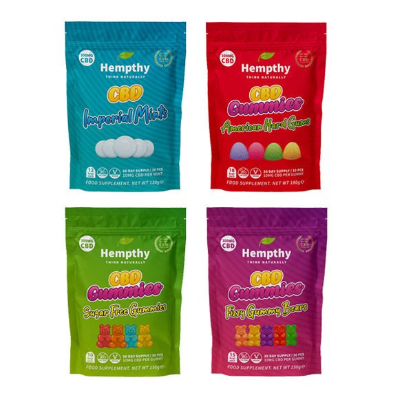 Hempthy 300mg CBD Gummies 30 Ct PouchCBD ProductsHempthyVaperr Shop