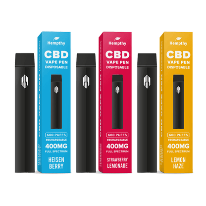 Hempthy 400mg CBD Disposable Vape Pen 600 PuffsCBD ProductsHempthyVaperr Shop