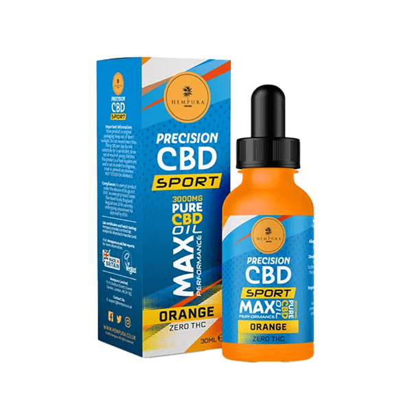 Hempura 3000mg Precision Sport CBD Broad Spectrum Oil Orange Flavoured - 30mlCBD ProductsHempuraVaperr Shop