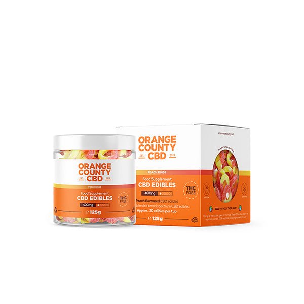 Orange County CBD 400mg CBD Fizzy Peach Rings - Small TubCBD ProductsOrange CountyVaperr Shop