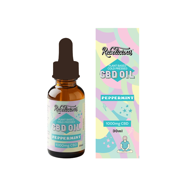 Rebelicious 1000mg Peppermint Plant Based Cold Pressed CBD Oil - 30mlCBD ProductsRebeliciousVaperrShop