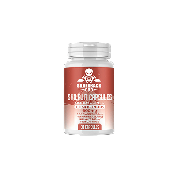 Silverback CBD 600mg Cordyceps + Fenugreek Infused Shilajit Capsules - 60 CapsNootropics & SupplementsSilverback CBD